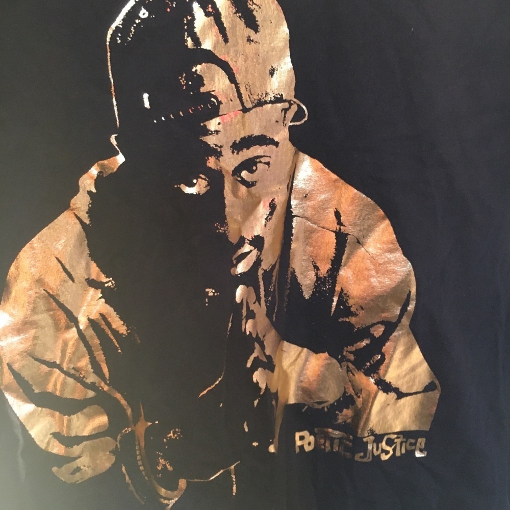 2Pac Poetic Justice Black T Shirt - Medium - Picture 2 of 5
